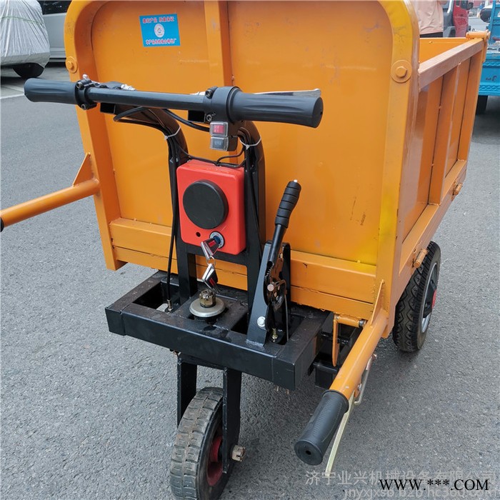 建筑工地电动手推车 农用灰斗车 锂电池上料翻斗车 电梯室内灰斗车图3