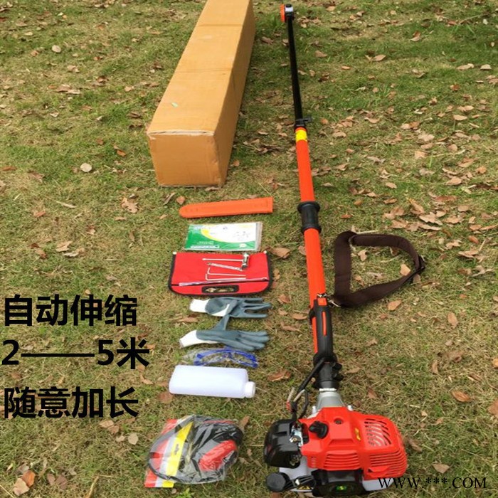 加长伸缩杆汽油高枝锯操作 大树高树修枝锯质量好 锂电池高枝油锯图2