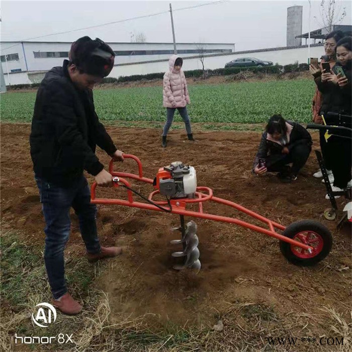 太阳能光伏打桩挖坑机   山东汽油种植钻眼机  果苗种植高效挖坑机视频图4