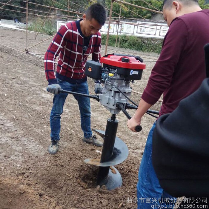 双人手提工程埋桩挖坑机 光伏工程打桩机 汽油大马力大棚立柱打眼机图6