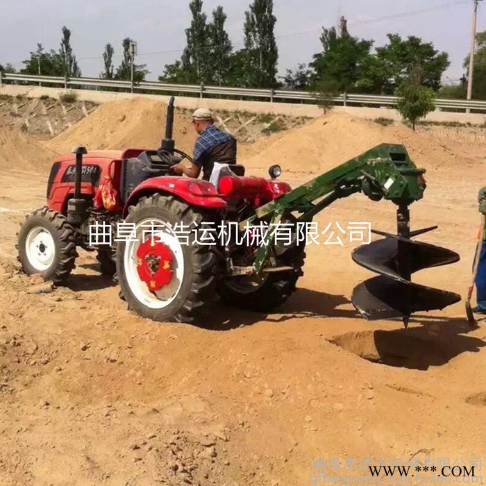 山东曲阜浩运机械工厂批发适用各种土质大功率树木种植挖坑机高效率光伏工程专用深坑地钻机图2