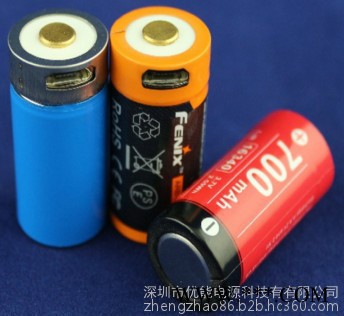 16340锂电池 3.7V USB充电口 迷你型手电筒锂电池   玩具锂电池图3