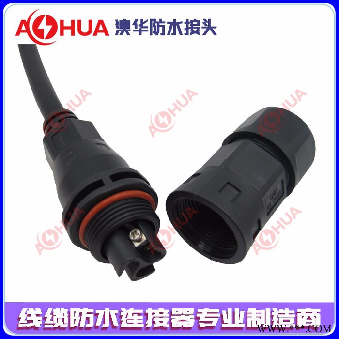 厂家供应M23直通包胶户外防水插头，多芯LED路灯、庭院灯防水航空接头，户外通讯、光伏、照明电子防水连接器图3