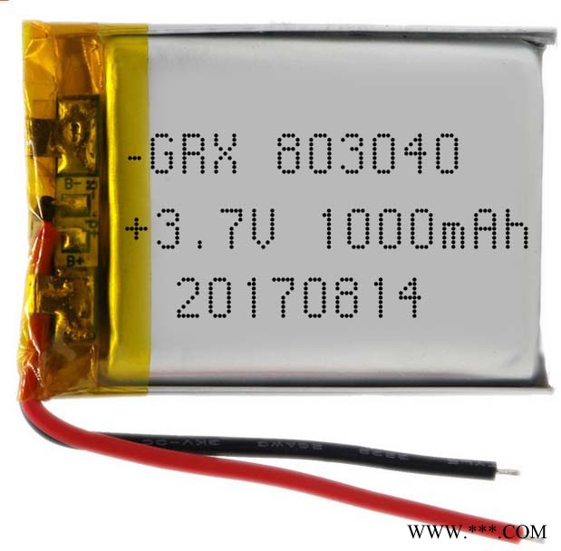 3.7V锂电池生产GRX803040-1000mAh聚合物锂电池图2