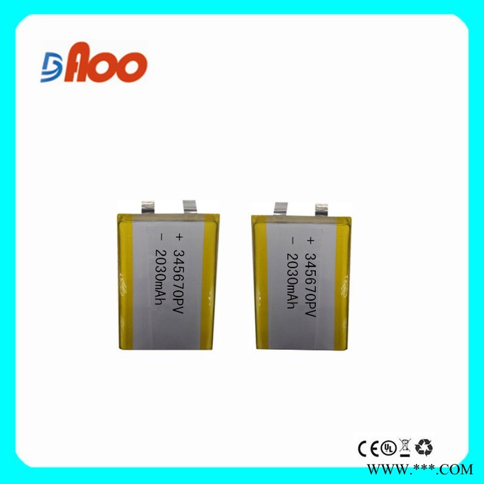 高品质 3.7V聚合物锂电池   345670PV 2030mAh 手机充电电池图2