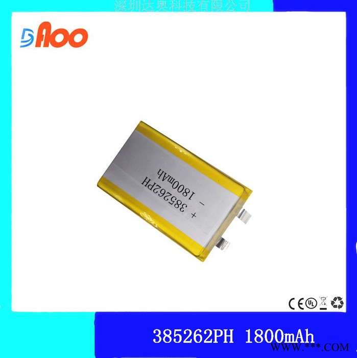 供应高品质3.7V 385262PH 1800mAh 聚合物锂电池可充电电池图1