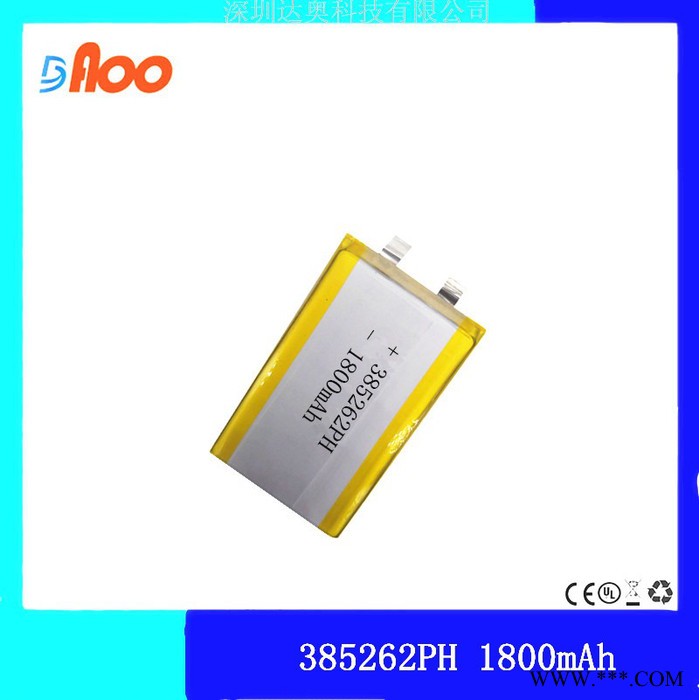 供应高品质3.7V 385262PH 1800mAh 聚合物锂电池可充电电池图3