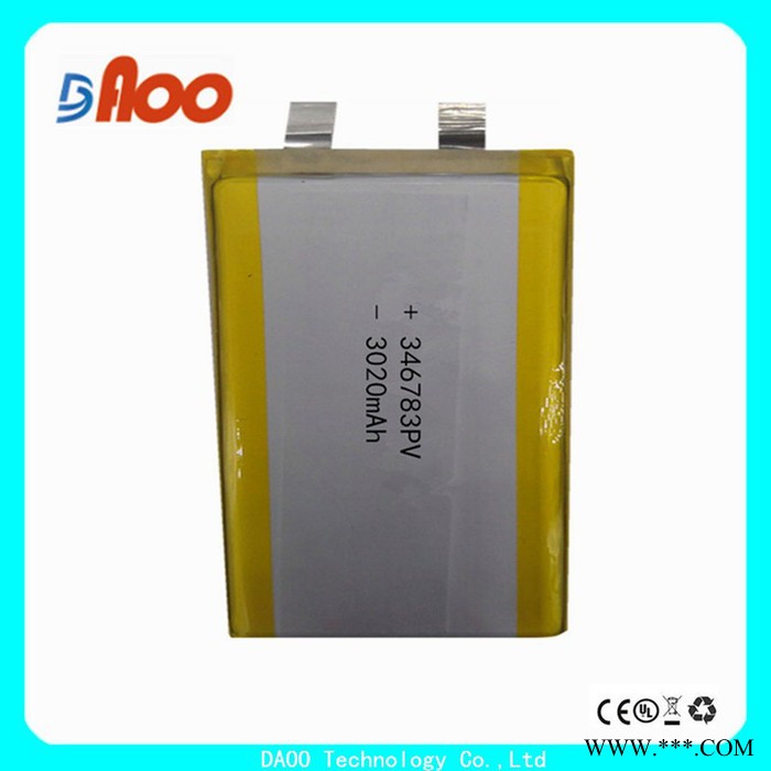 高品质 高质量 3.7V聚合物锂电池  346783PV 3020mAh 可充电电池图2