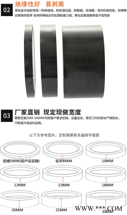 生产 哑黑pi金手指高温胶带 锂电池包边阻燃PI胶带 可模切加工图7