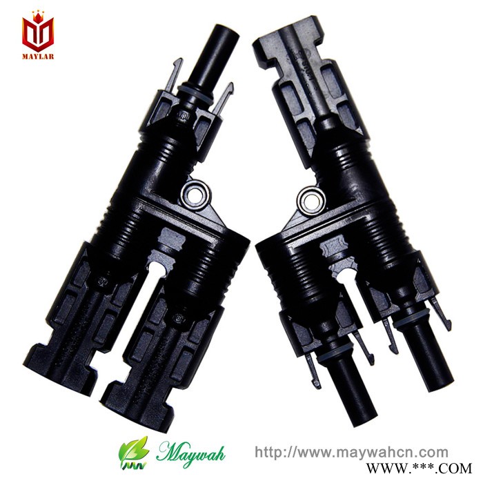 太阳能连接器 MC4光伏连接器 三通接头 二转一插头 maylar  MCH201 防水接头  二进一出连接器图3