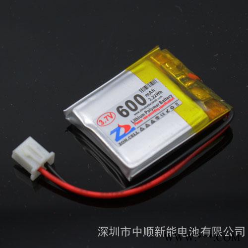 中顺芯 3.7V 600mAh 602530聚合物锂电池图3