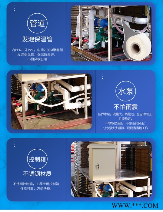 厂家直供 腾波5P/10P商用空气能热泵热水器 惠州酒店工地宾馆出租屋医院学校空气能热水工程图4