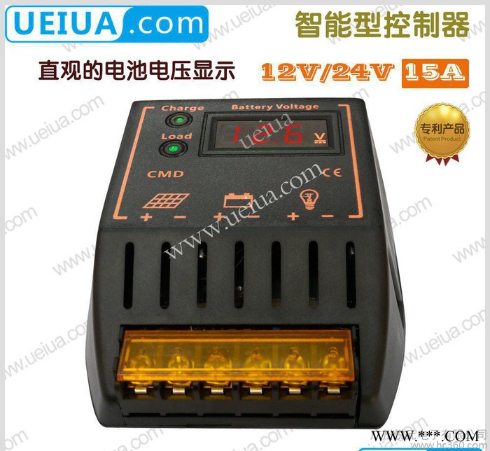 电压显示  PWM+WPC控制 多重保护15A太阳能控制器