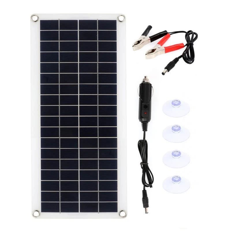 10W柔性太阳能电池板60A-10A控制器汽车RV船屋顶露营300W户外电源图5