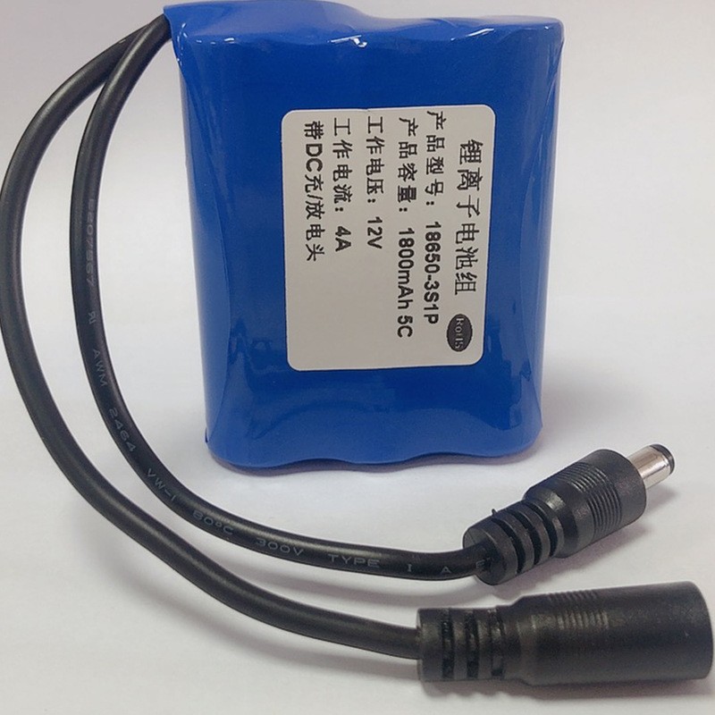 3串12V 4A锂电池18650-18005C电芯工作电流达4A带充放电DC头批发图3