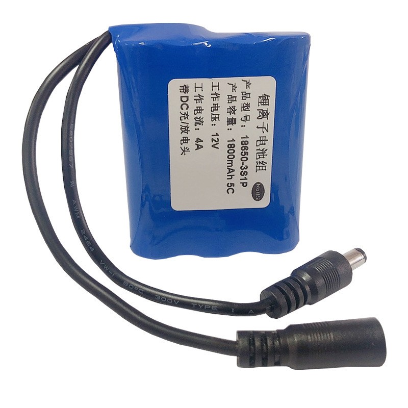 3串12V 4A锂电池18650-18005C电芯工作电流达4A带充放电DC头批发图5