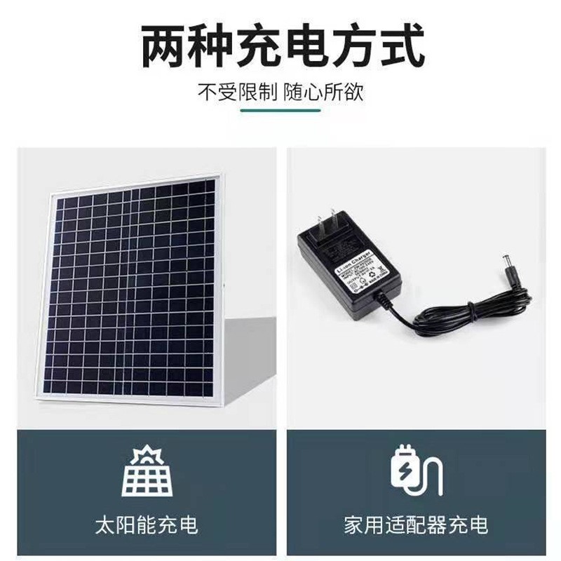 太阳能风扇 solar fan 16寸落地扇USB可充电直流大风力12寸趴地扇图2
