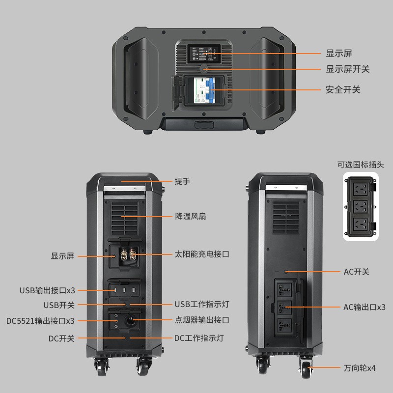 变频电源220/110V移动电源多功能储能电源工业便携电源备用电源柜图3