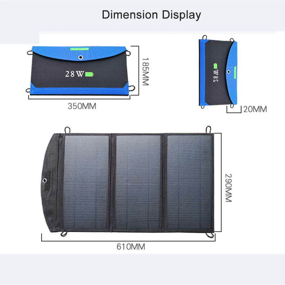 15W20W28W32W18V/21V太阳能折叠包太阳能便携充电包图5