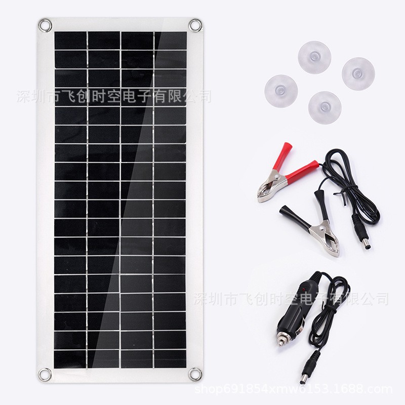 太阳能板40W5V12V18V 5合1双片套装单晶太阳能电池用于 露营应急灯图3