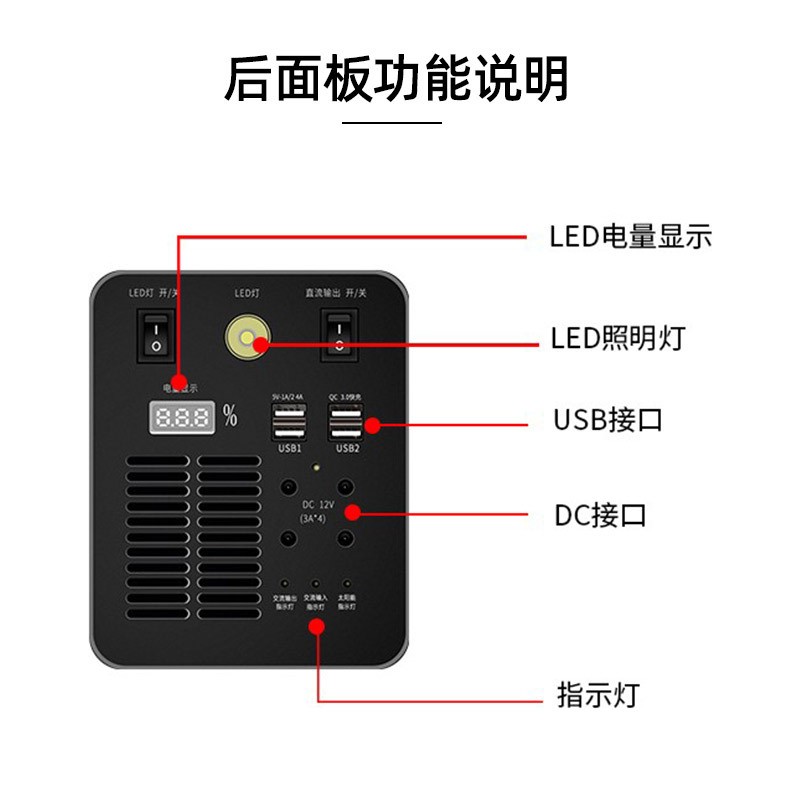 UPS不间断电源220V地摊夜市摆摊电瓶应急蓄电池带插座户外电源图3
