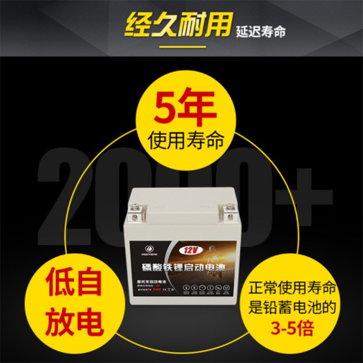 摩托车启动电瓶 12V磷酸铁锂125cc250cc铃木豪爵通用免维护蓄电池图4