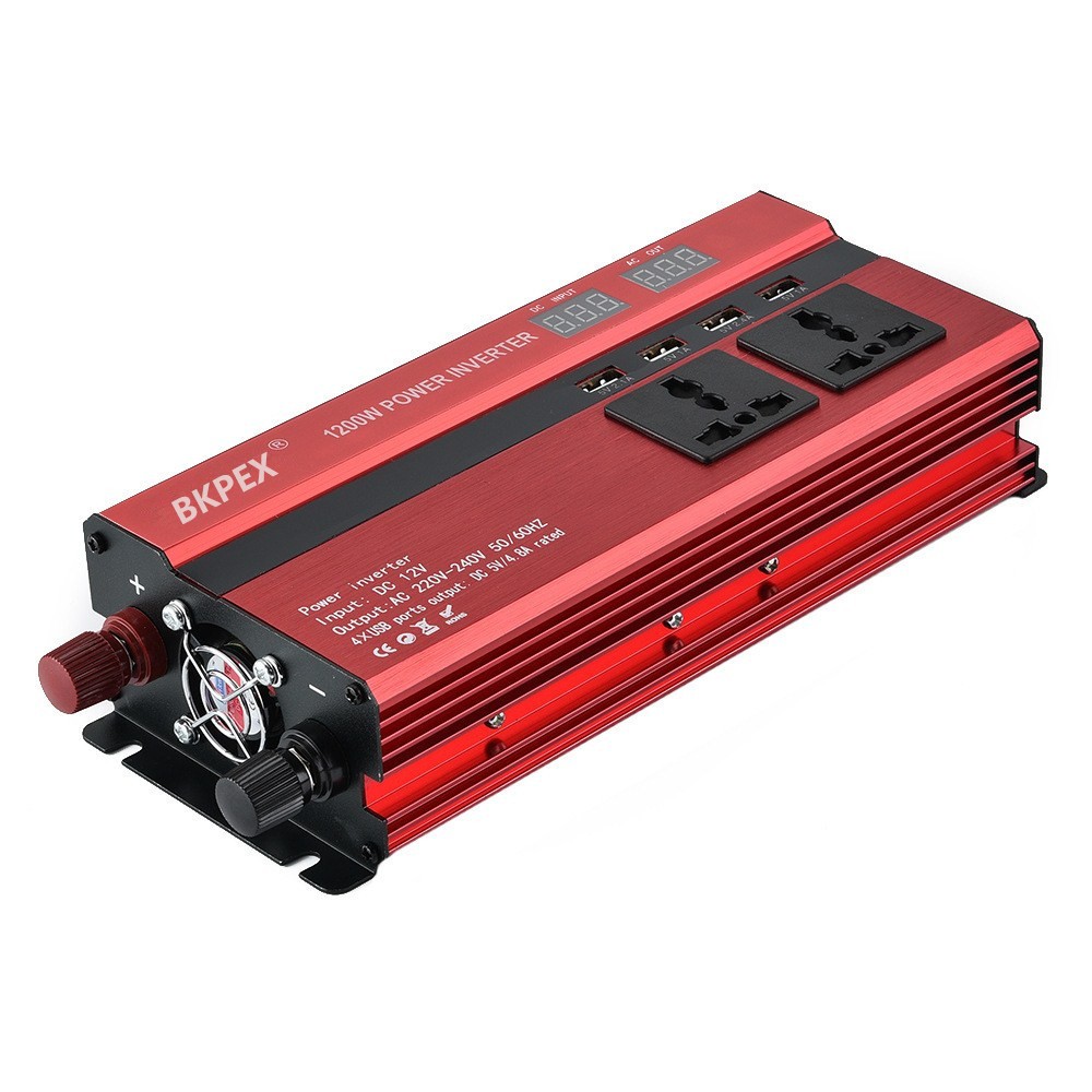 新款数显太阳能逆变器车载逆变器带usb lcd数显排插逆变器图2