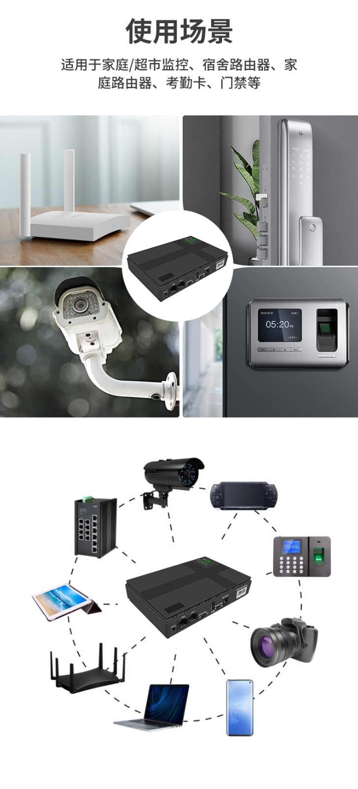 5V9V12V直流电源mini ups不间断电源DC光猫路由器移动充电宝监控图3