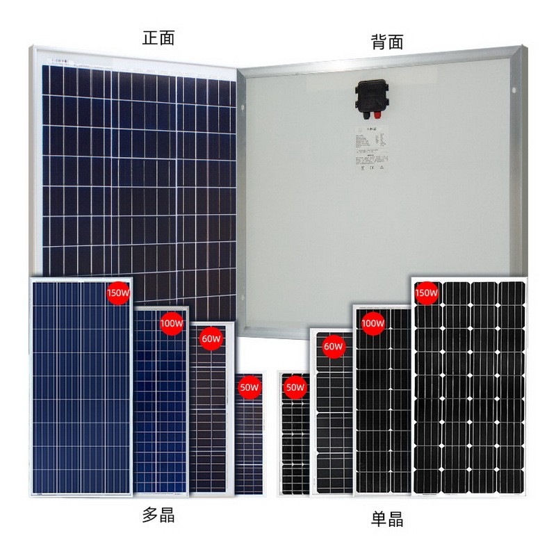 18V/36V50W60W80W100W150W200W太阳能电池板单晶多晶硅光伏太阳板图5