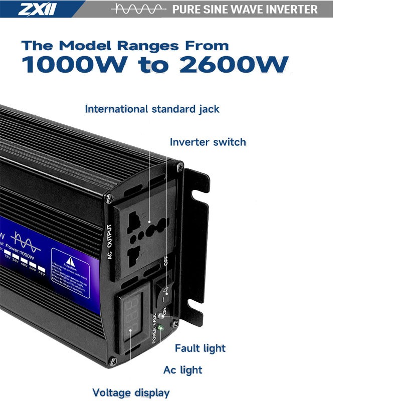 车载家用纯正弦波逆变器12v24v48v60v转220v1000w2000w3000w40 00w图4