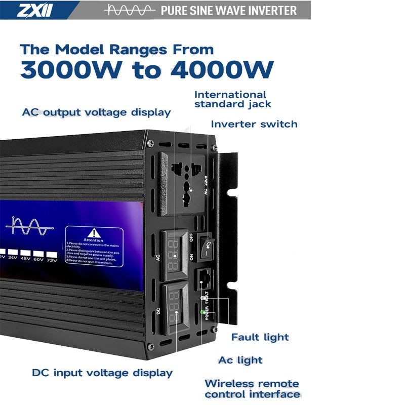 车载家用纯正弦波逆变器12v24v48v60v转220v1000w2000w3000w40 00w图3