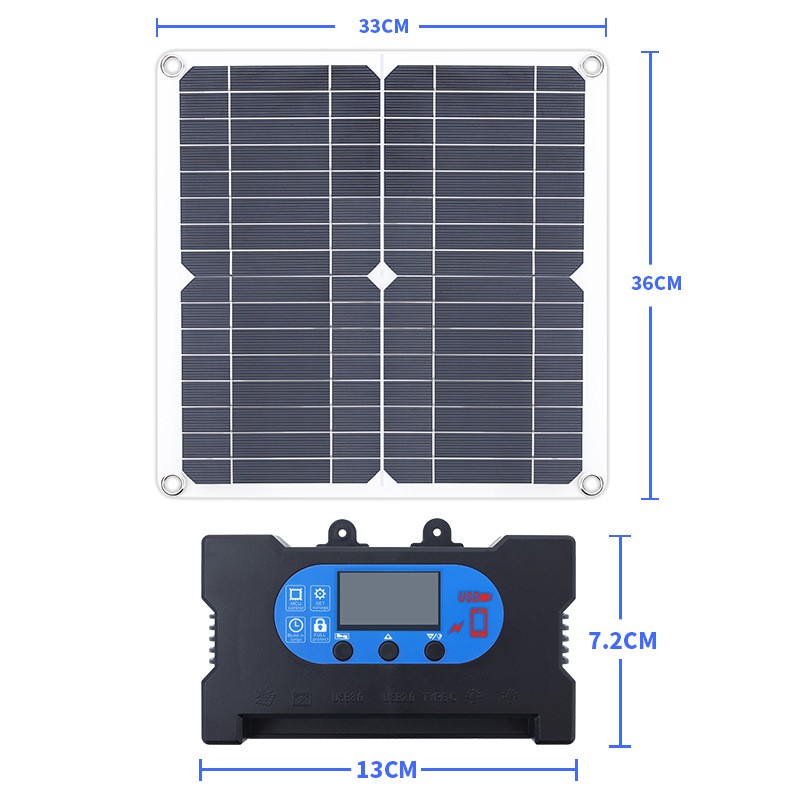 智能充电套装快充控制器18V12V9V5V 免电池直接驱动简便单晶25W图2