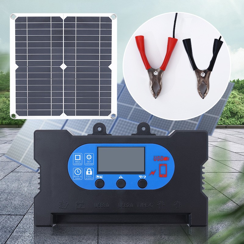 智能充电套装快充控制器18V12V9V5V 免电池直接驱动简便单晶25W图3