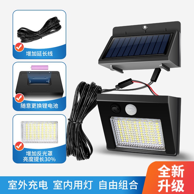 太阳能灯户外led人体感应灯家用庭院灯超亮防水壁灯太阳能分体灯图5