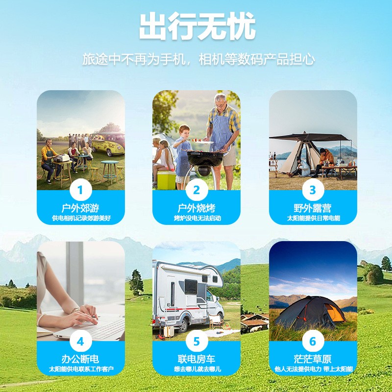 户外储能太阳能板200W充电必备 充电折叠储能便携一体层压板露营图4