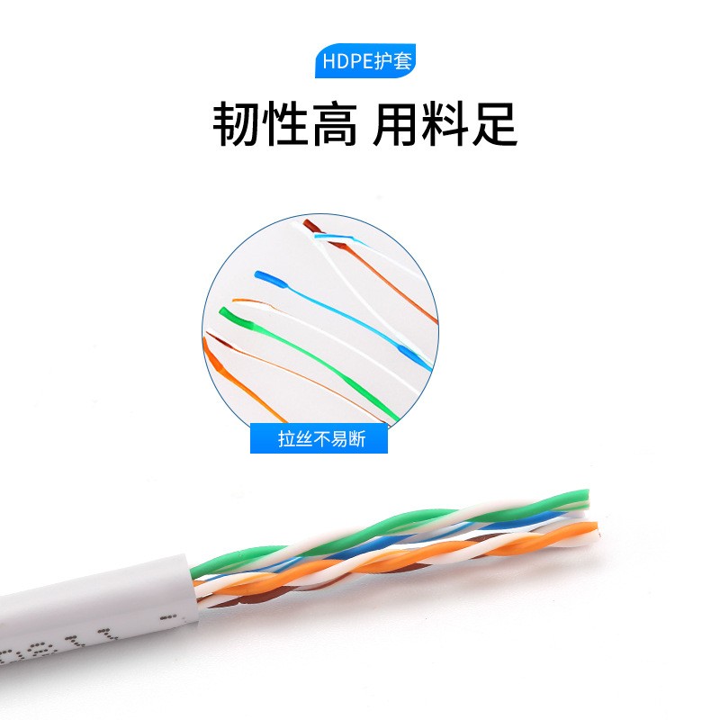 超五类网线 无氧铜高速网线 四对8芯双绞线 家装工程网络宽带线图3