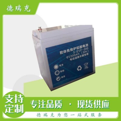 胶体免维护电池D-200AH电压6V持续动力型铅酸蓄电池观光车巡逻车