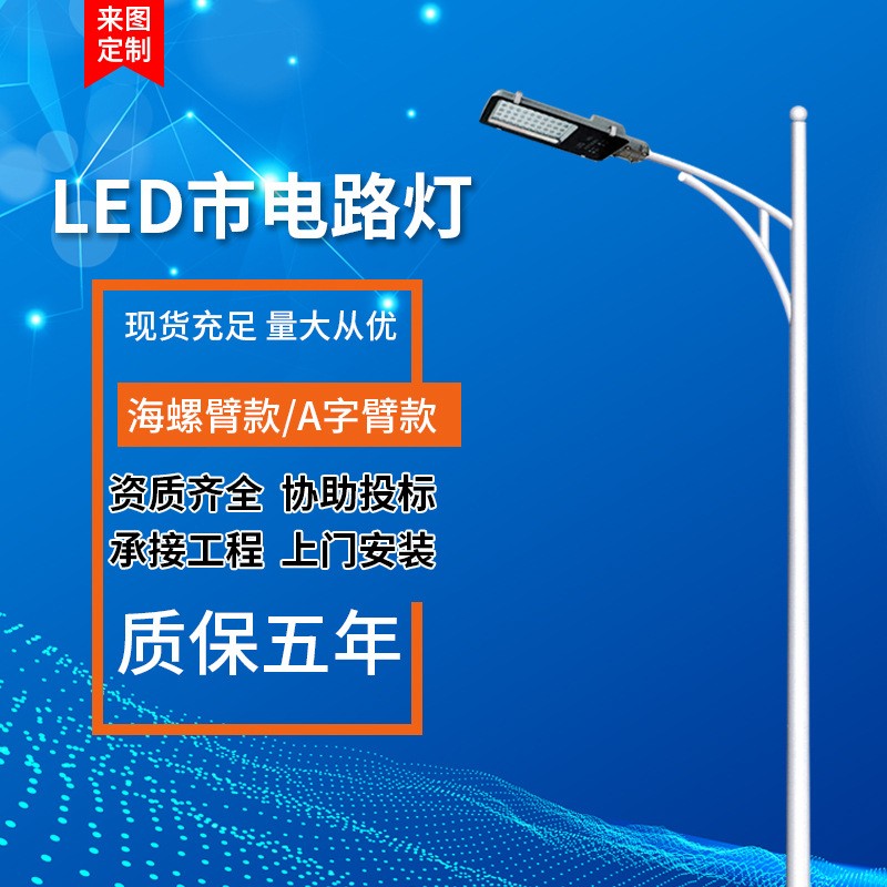 户外工程道路照明单双臂6 10米厂家直销高杆led市电路灯定制厂家图3