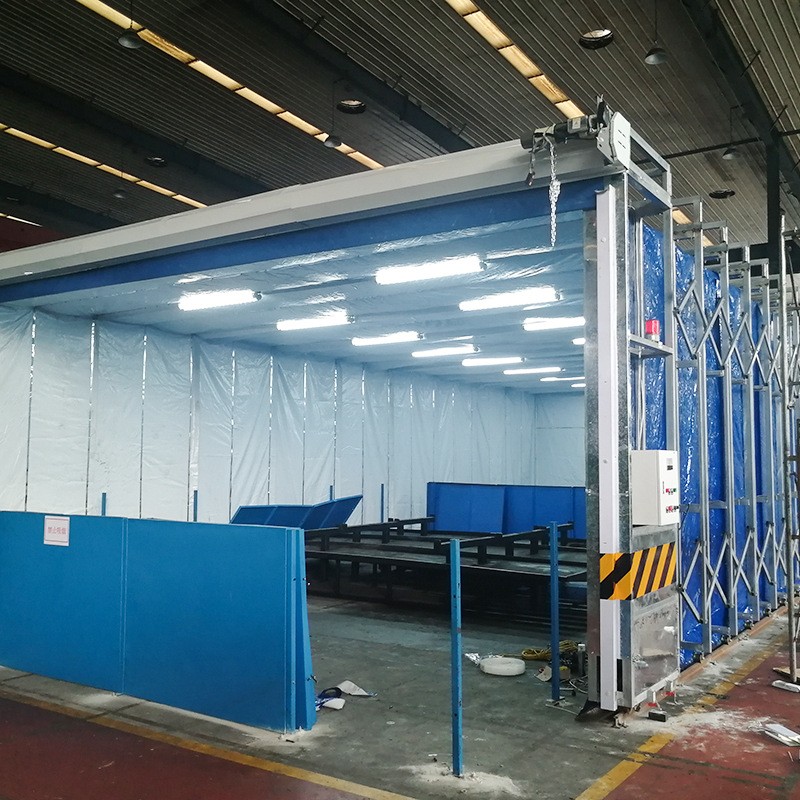 移动伸缩房供应移动式伸缩喷漆房大型工件整体喷塑粉尘漆雾装置图3