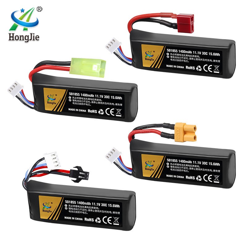现货批发11.1V 1400mAh锂电池30C软弹枪配件501855电动玩具电池组图5