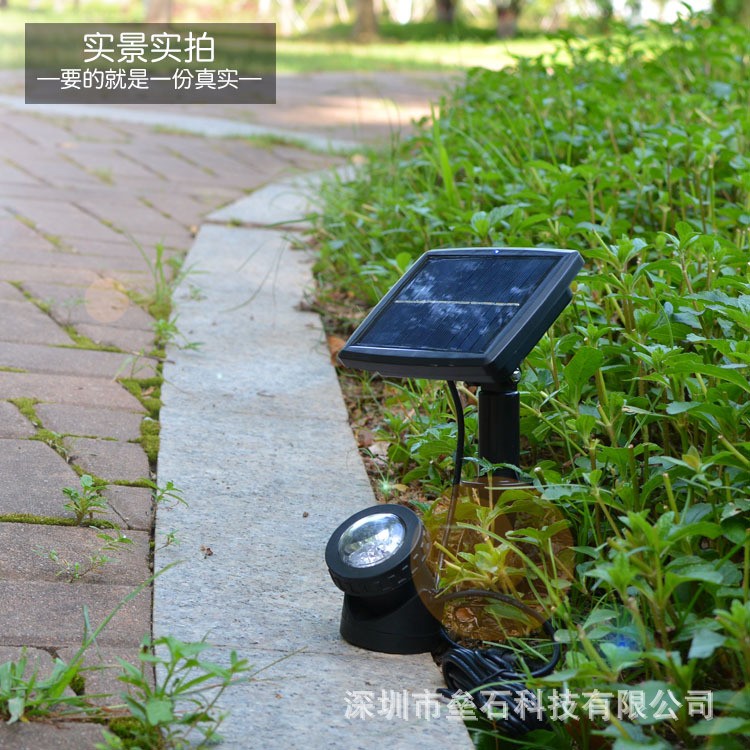 厂家直销太阳能水底灯水池景观灯喷泉装饰射灯灯6LED单头双头三头图4
