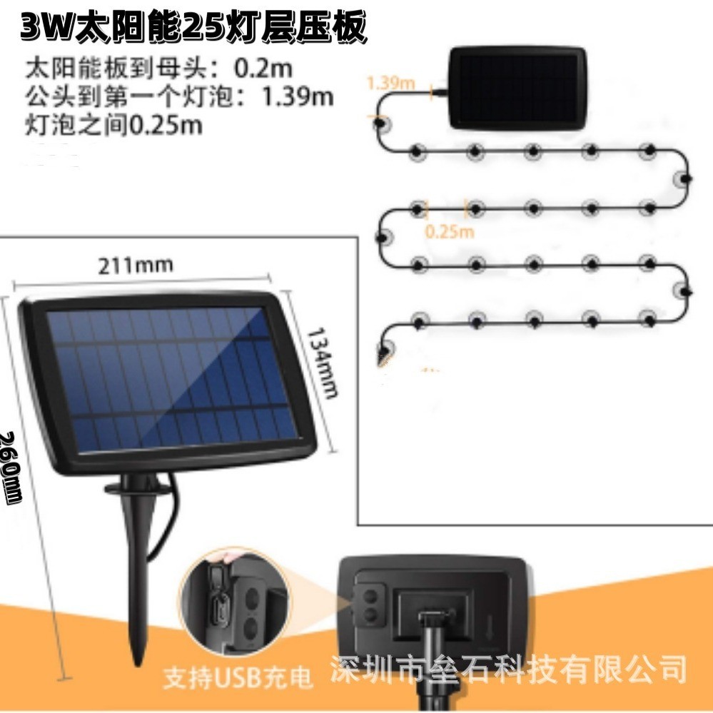2W太阳能G40LED灯串带红外遥控RF无线遥控花园庭院围栏装饰照明灯图5