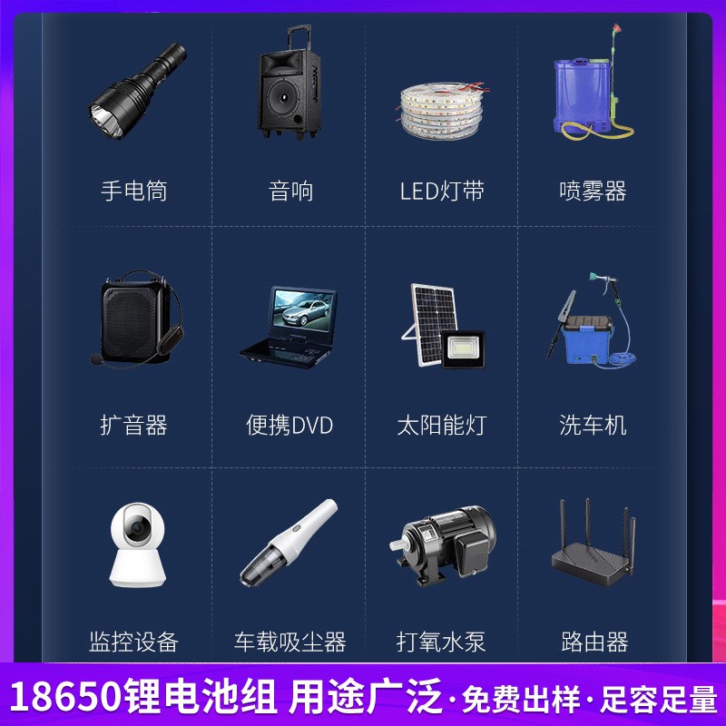 18650锂电池组12V锂电池10000mAh大容量18650动力充电电池组批发图5