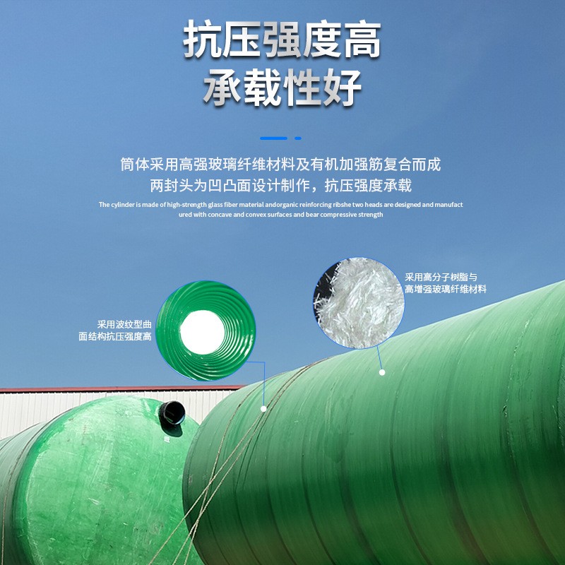 热销玻璃钢化粪池厂家污水处理设备缠绕式化粪池家用化粪池图2
