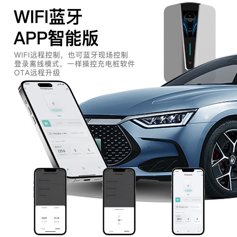 跨境定制美标type1交流充电桩7/11KW 新能源电动汽车J1772壁挂式图2