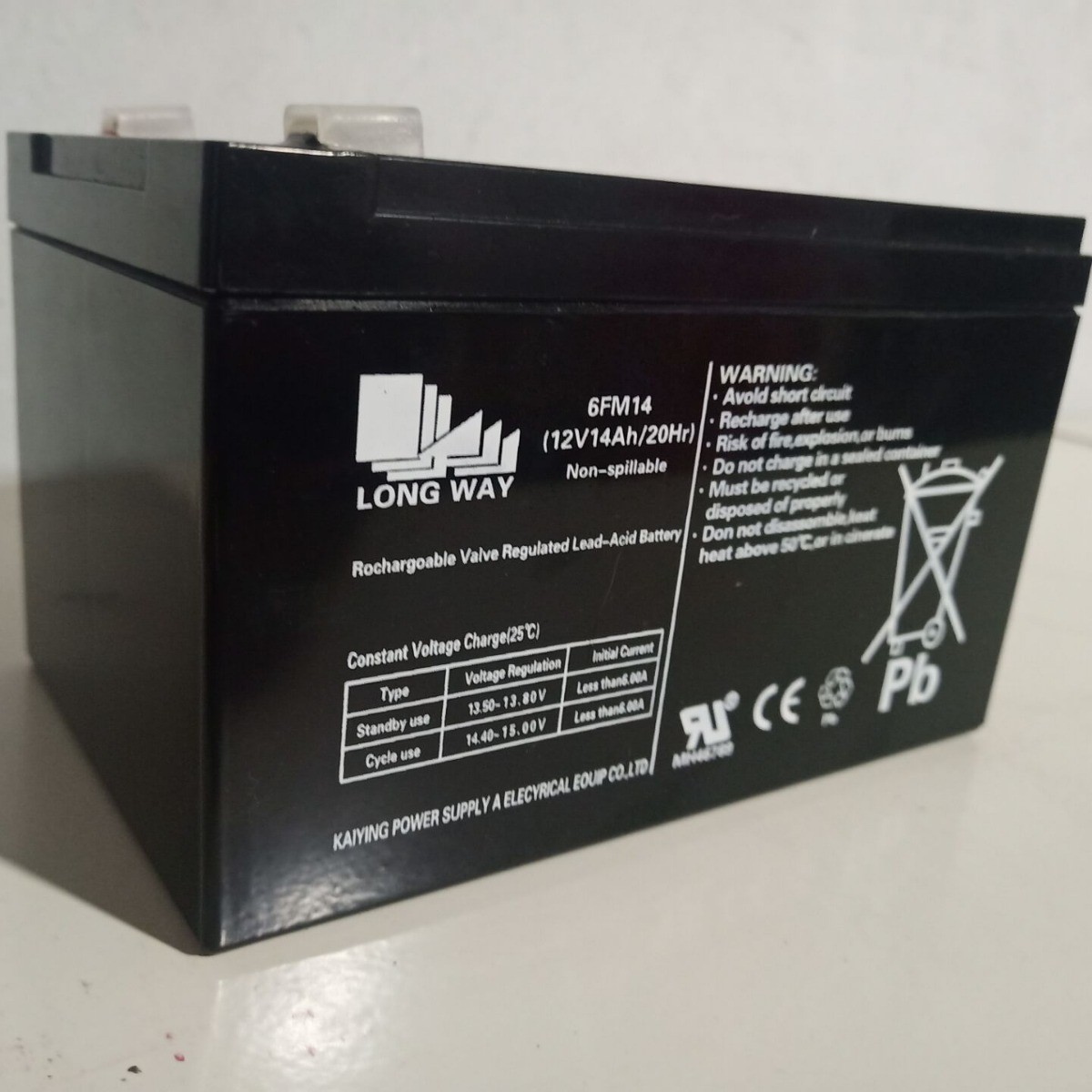 LONG WAY龙威蓄电池6FM14音响12V14Ah消防电梯门禁童车免 维护储能图3