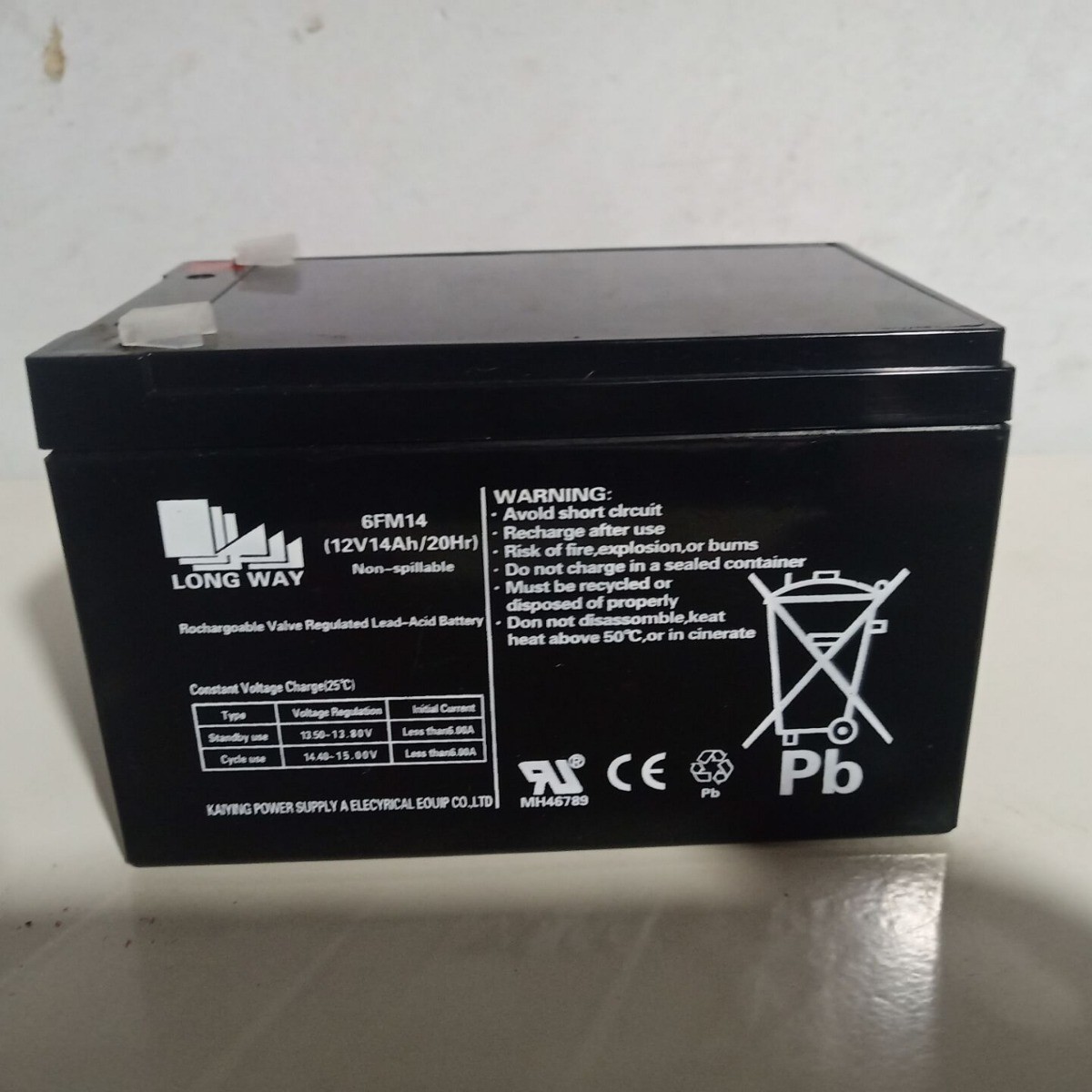 LONG WAY龙威蓄电池6FM14音响12V14Ah消防电梯门禁童车免 维护储能图4