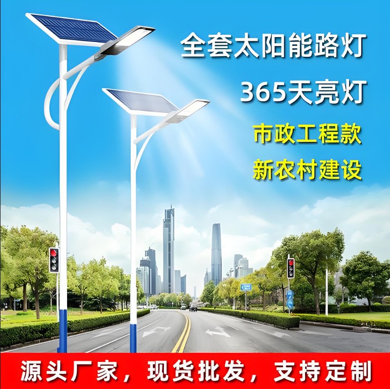 太阳能路灯批发市政工程户外照明庭院灯 新农村6米太阳能路灯厂家图2
