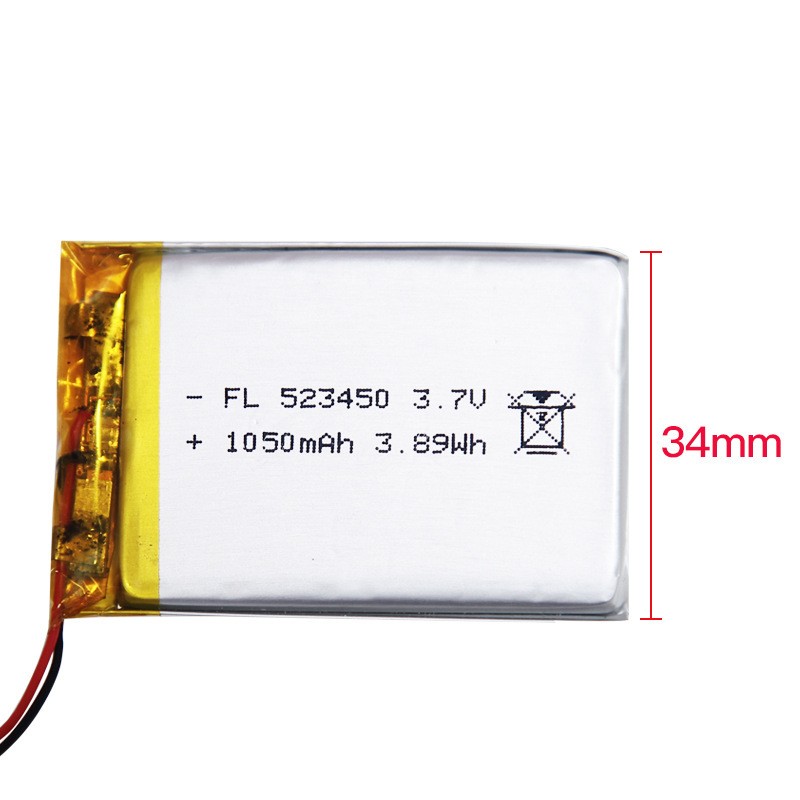 聚合物FL523450电池1050mah耐高温声卡行车记录仪智能玩具 投影仪图3