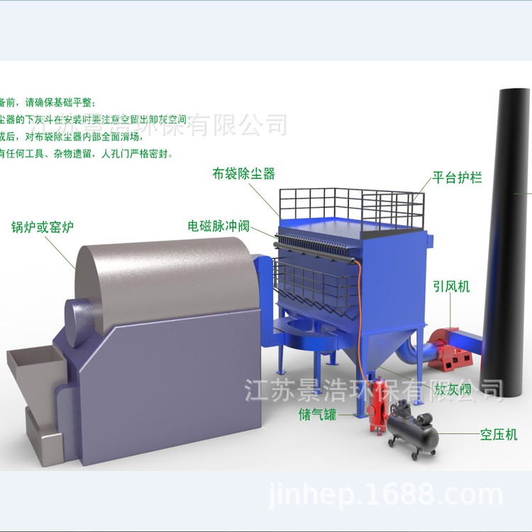可定制厂家 dmc单机脉冲布袋除尘器脉冲反吹除尘器生物锅炉除尘器图5